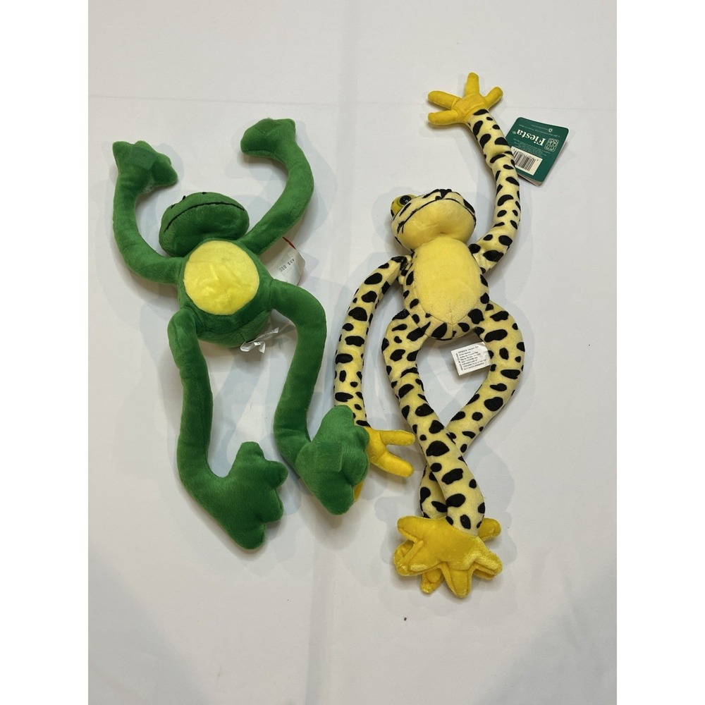 Lot Of 2 Vintage New With Tags Fiesta Frogs Stuffed Animals